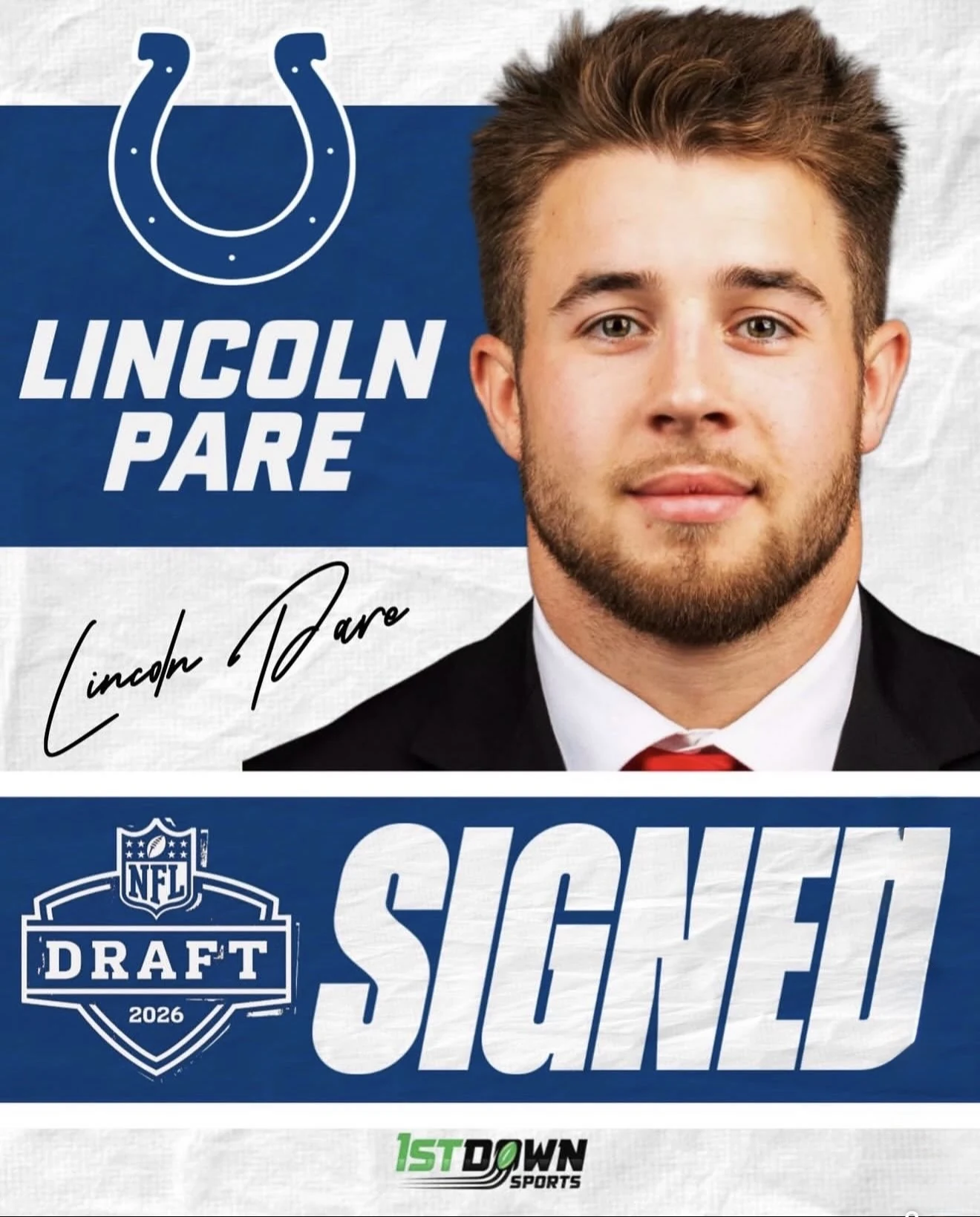 Lincoln Pare signed football graphic